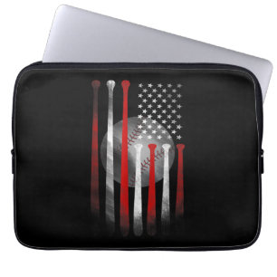 American Flag Vintage Baseball Laptop Sleeve