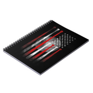 American Flag Vintage Baseball Notebook