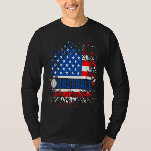 American Flag Vintage Baseball Patriotic Baseball T-Shirt