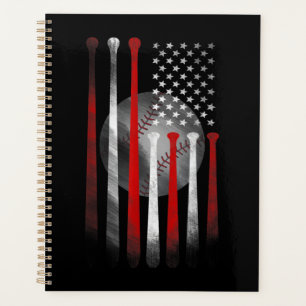 American Flag Vintage Baseball Planner