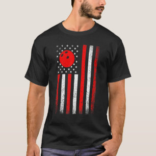 American Flag Vintage Bowling Flag Dad Mum Funny T-Shirt