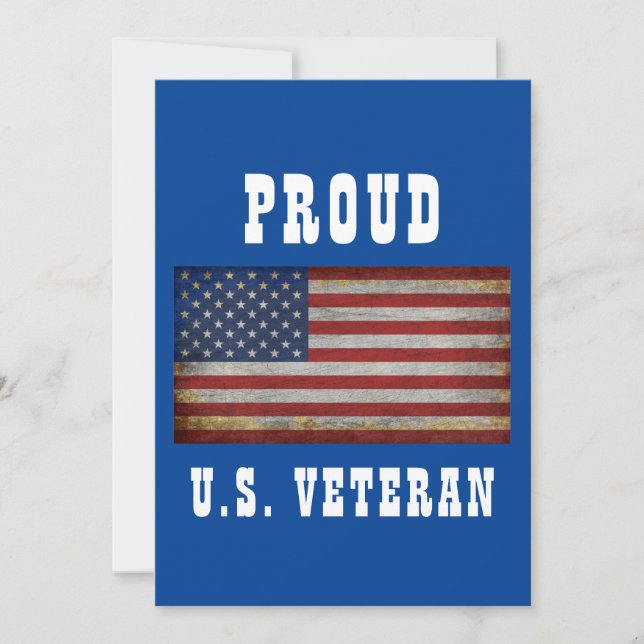 AMERICAN FLAG VINTAGE CUSTOMIZED   INVITATION (Front)