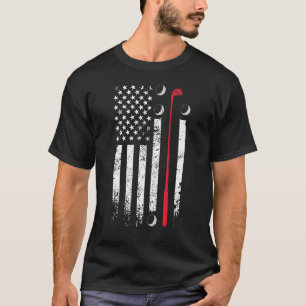American Flag Vintage Golf Flag Golf Golfer Dad Mo T-Shirt