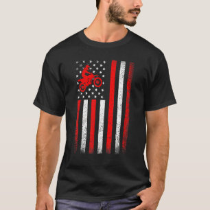 American Flag Vintage Motocross Flag Dad Mom Funny T-Shirt