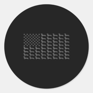 American Flag Vintage Patriotic Dachshund Dad Wein Classic Round Sticker