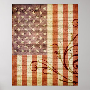 American Flag Vintage Poster