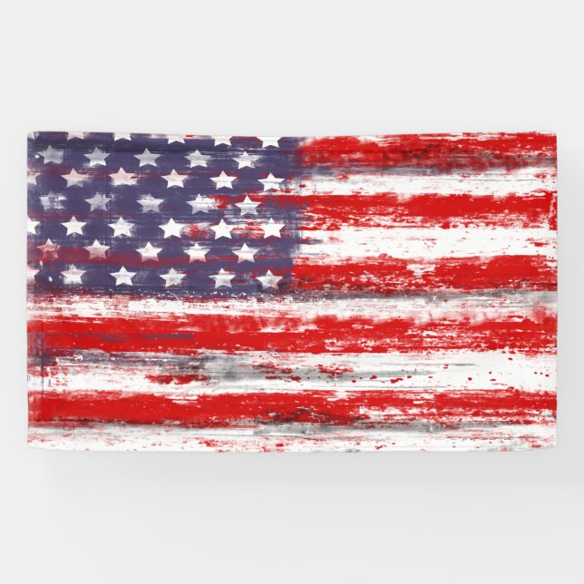 American flag ,vintage style banner (Horizontal)