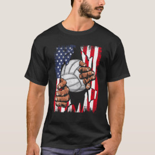 American Flag Volleyball Inside Me Patriotic USA V T-Shirt
