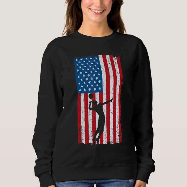 American Flag Volleyball Sweatshirt (Front)