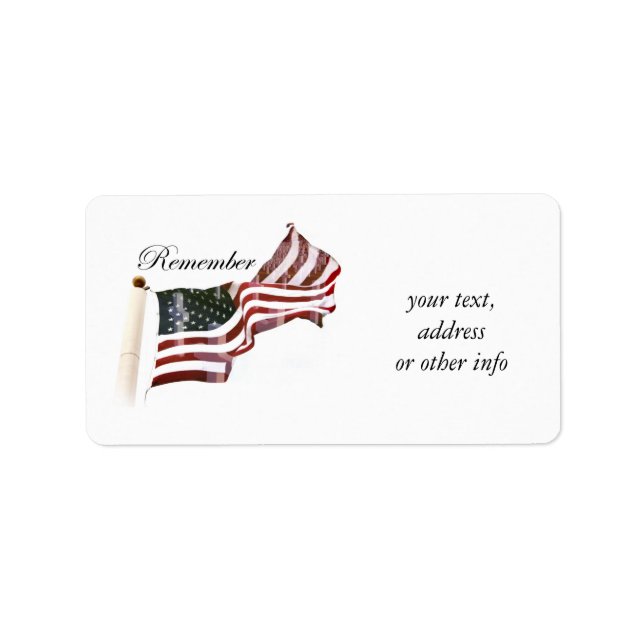American Flag w/ Crosses - Remember The Fallen Label (Front)