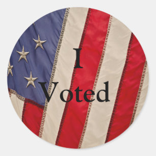 American Flag w/I Voted Classic Round Sticker