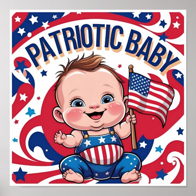 American Flag Wall Art for Baby's Room (Front)