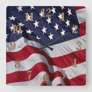 American Flag wall clock