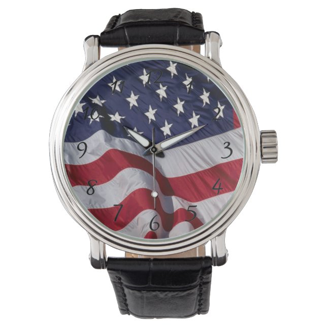 American Flag wall clock Watch (Front)