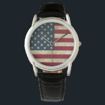 American Flag Watch<br><div class="desc">Style: Men's Crown Protector Black Leather Strap Watch Designed with the modern man in mind, the Crown Protector Watch is constructed with a black leather strap and a striking protective cap. Perfect for a sporty and rugged look, personalise this watch with designs and text for a unique and sturdy timepiece!...</div>