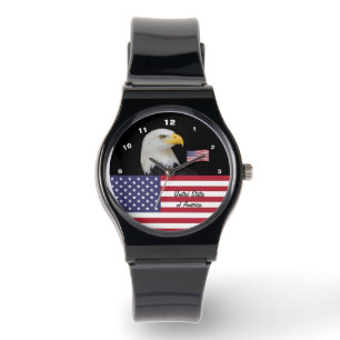 American Flag watch, USA fashion, patriots /sports Watch