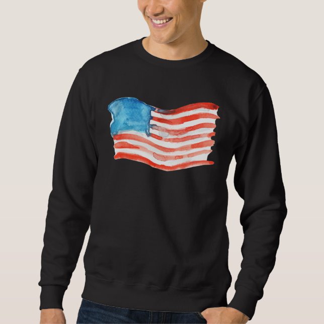 American Flag watercolor Sweatshirt (Front)