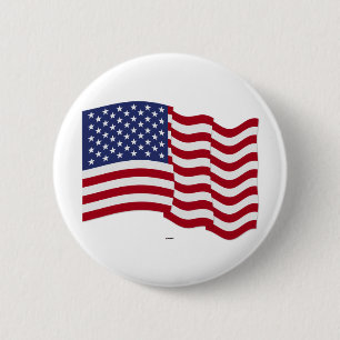 American Flag Waving 6 Cm Round Badge