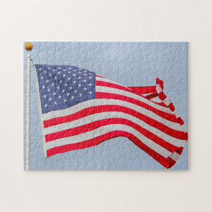 American Flag   Waving in the Wind Jigsaw Puzzle