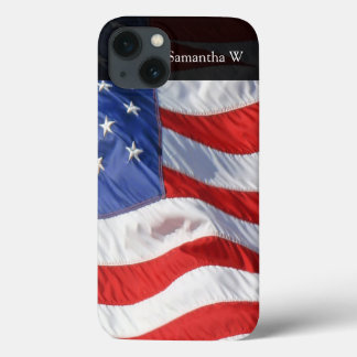 American Flag, Waving in Wind iPhone 13 Case