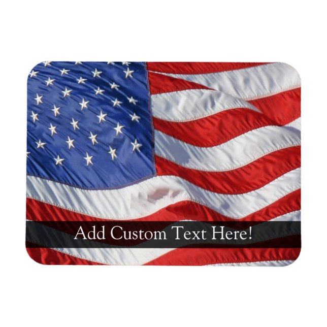 American Flag, Waving in Wind Magnet (Horizontal)