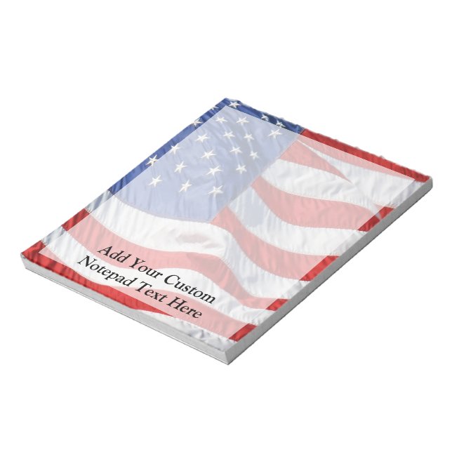 American Flag, Waving in Wind Notepad (Rotated)