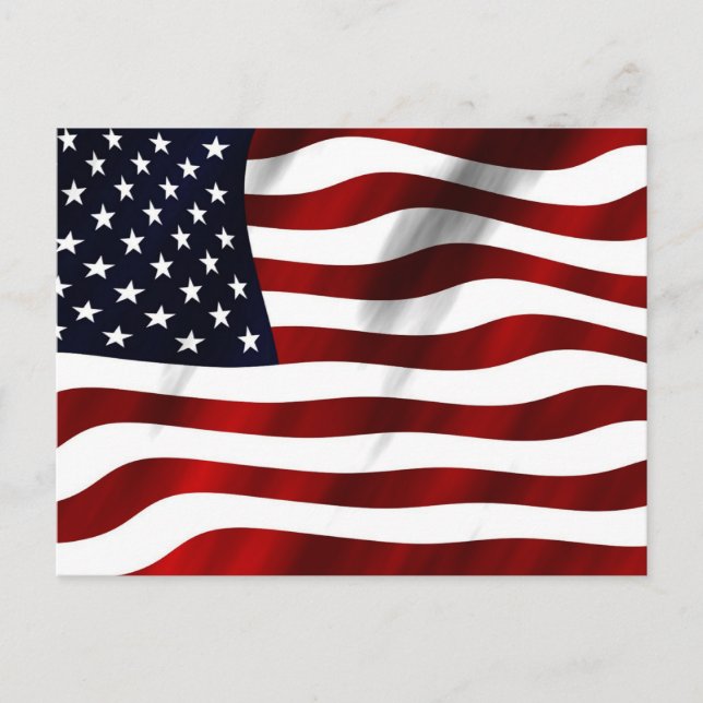 American Flag waving, popular design, Postcard (Front)