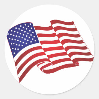 American Flag Waving Stickers