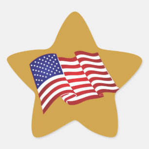 American Flag Waving Stickers