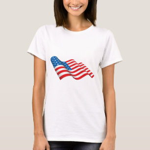 American Flag waving T-Shirt
