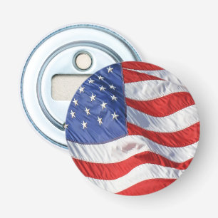 American Flag Waving Wind Patriotic USA Bottle Opener