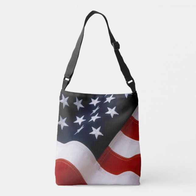 American flag wavy crossbody bag (Back)