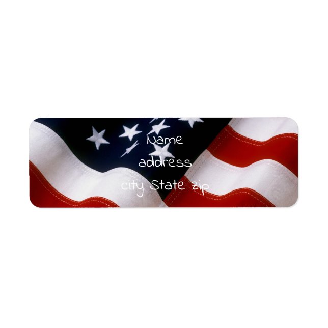 American flag wavy return address label (Front)