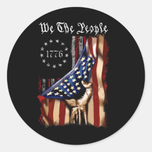 American Flag We The People History 1776 4th Of Ju Classic Round Sticker
