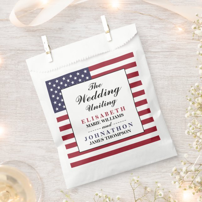 American Flag Wedding Favour Bag (Clipped)