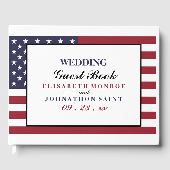 American Flag Wedding Guest Book (Front)