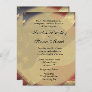 American Flag Wedding Invitations