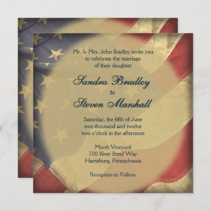 American Flag Wedding Invitations