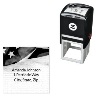 American Flag Wedding Return Address Stamp