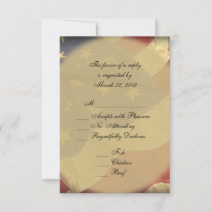 American Flag Wedding RSVP Card