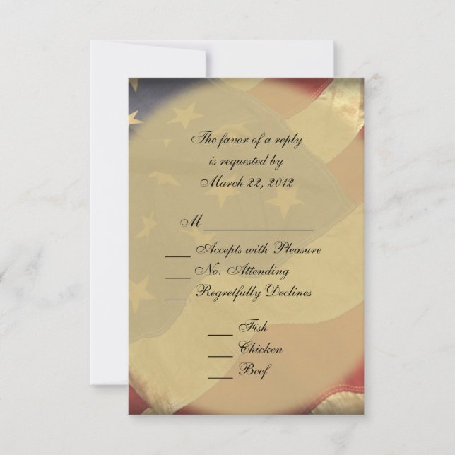 American Flag Wedding RSVP Card (Front)