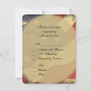 American Flag Wedding RSVP with Menu Choices