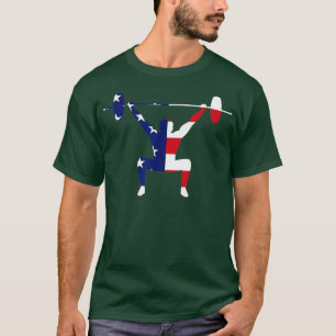 American Flag Weightlifting  Bodybuilding Jersey  T-Shirt