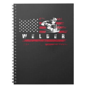 American Flag Welder USA Metalworking Weld Notebook