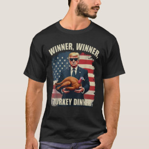 American Flag Winner Winner Turkey Dinner Thanksgi T-Shirt