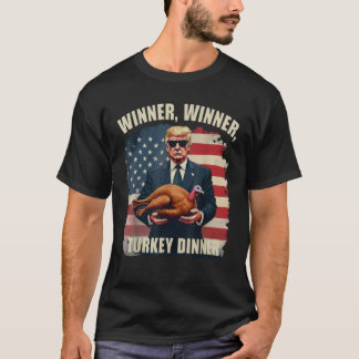 American Flag Winner Winner Turkey Dinner Thanksgi T-Shirt