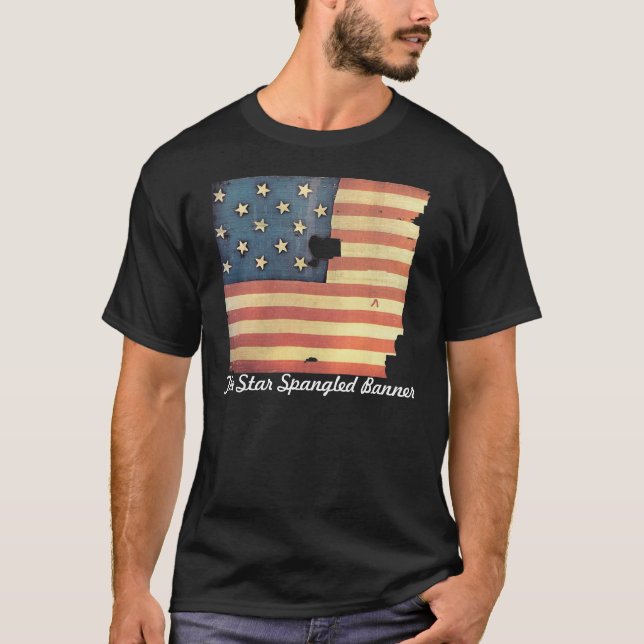 American Flag with 15 Stars - Star Spangled Banner T-Shirt (Front)