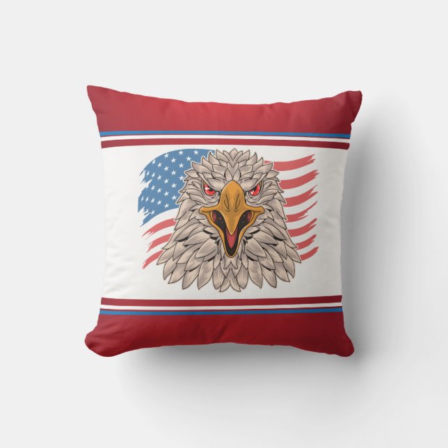 American Flag with an Eagle  Cushion (Front)