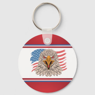 American Flag with an Eagle   Key Ring