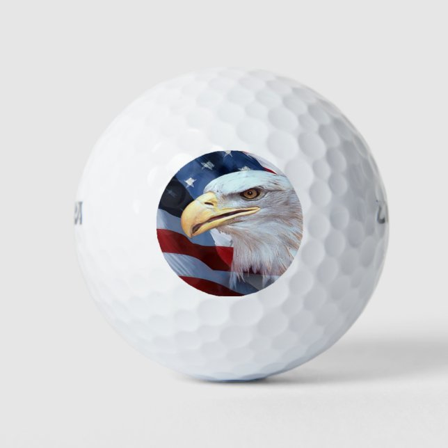 American Flag with Bald Eagle Golf Balls (Front)